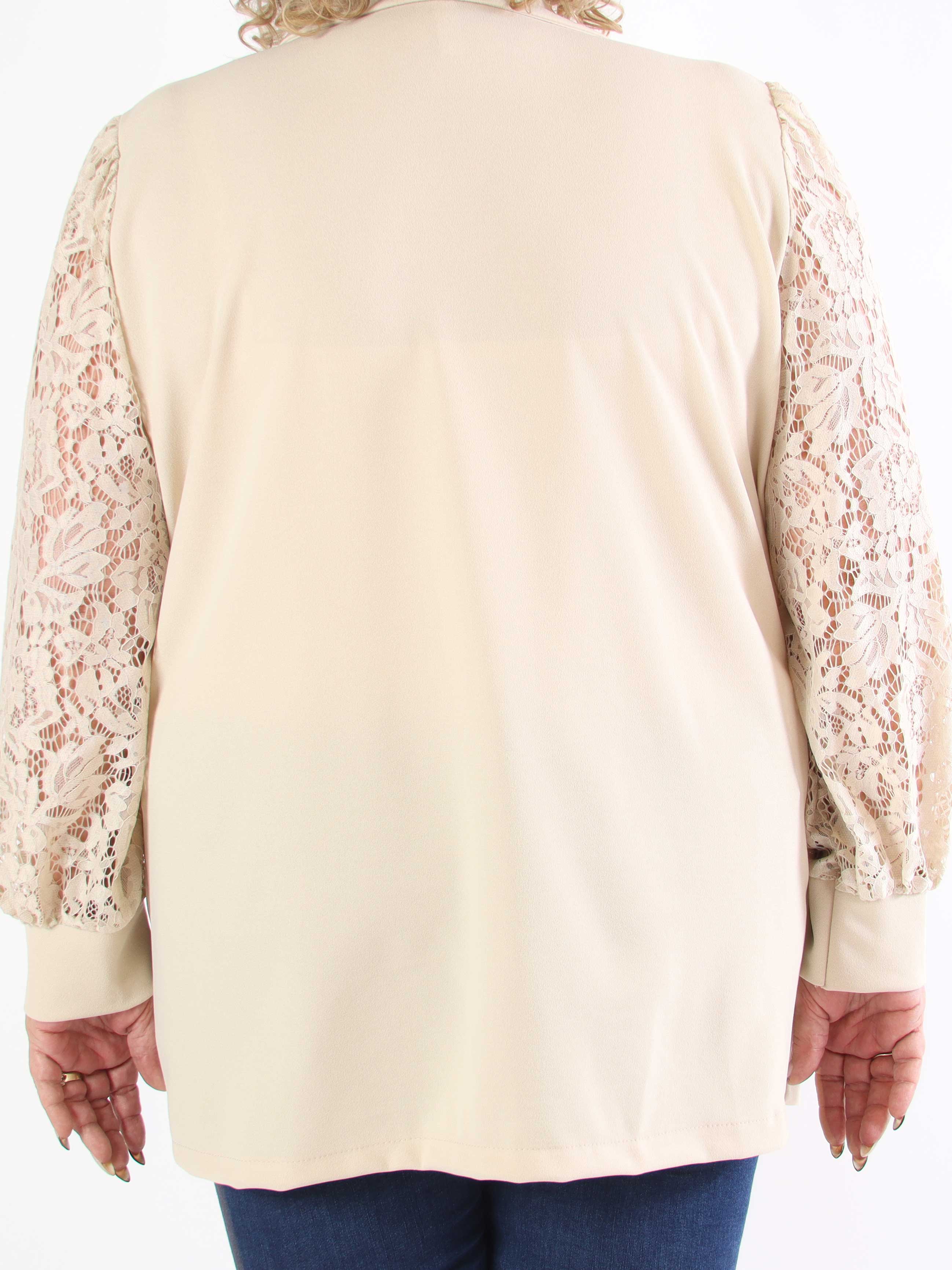 Kata Lace - Oversized blazer med blondeærmer